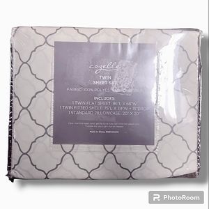 NWT Cozelle 'Belle Du Joure' Microluxe Lattice Print 4 Piece Sheet Set